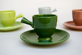 50s Fiestaware Forest Green AD Demitasse Cup and Saucer Set 50s Fiestaware Forest Green AD Demitasse Cup and Saucer Set