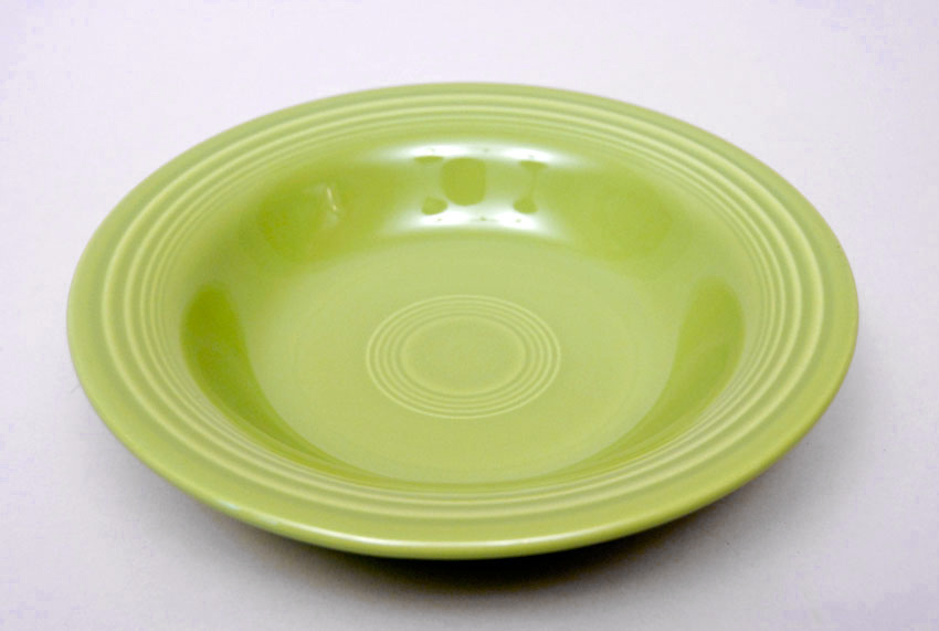 Vintage Fiesta 50s Color Chartreuse Deep Plate: Hard to Find Go-Along Fiestaware Pottery For Sale