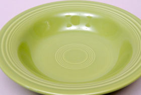 Vintage Fiesta 50s Color Chartreuse Deep Plate: Hard to Find Go-Along Fiestaware Pottery For Sale