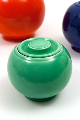 Original Green Fiesta Kitchen Kraft Small, Ball Jar, Covered Jar Fiestaware Pottery For Sale Original Green Fiesta Kitchen Kraft Small, Ball Jar, Covered Jar Fiestaware Pottery For Sale