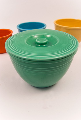Vintage Fiesta Nesting Bowl Lid Number Four in Original Green Vintage Fiesta Nesting Bowl Lid Number Four in Original Green