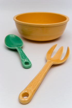  Kitchen Kraft Salad Fork in Yellow: Hard to Find Go-Along Fiestaware Pottery For Sale