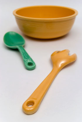  Kitchen Kraft Salad Fork in Yellow: Hard to Find Go-Along Fiestaware Pottery For Sale