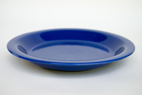      Fiesta Kitchen Kraft Pottery: Cobalt Pie Plate Baker For Sale       