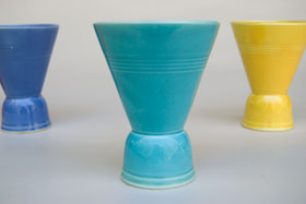 Vintage Harlequin Double Egg Cup in Turquoise: Harlequin Dinnerware 30s 40s American Solid Color Dinnerware For Sale
Vintage Harlequin Double Egg Cup in Turquoise: Harlequin Dinnerware 30s 40s American Solid Color Dinnerware For Sale