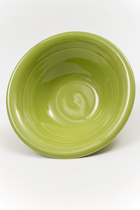 Harlequin Pottery Oatmeal Bowl in Original Chartreuse Glaze