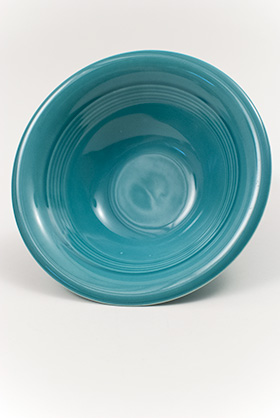 Harlequin Pottery Oatmeal Bowl in Original Turquoise Glaze
