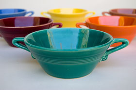 Vintage Harlequin Pottery For Sale: Turquoise Cream Soup Bowl 40s 50s Pottery
Vintage Harlequin Pottery For Sale: Spruce Cream Soup Bowl 40s 50s Pottery