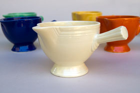 ivory vintage fiestaware stick handled creamer for sale