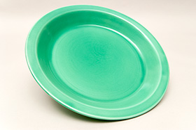 Kitchen Kraft Pie Plate in Original  Green: Hard to Find Go-Along Fiestaware Pottery For Sale  