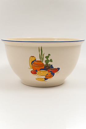 Mexicana Kitchen Kraft Homer Laughlin Decalware Mixing Bowl with Blue Stipe