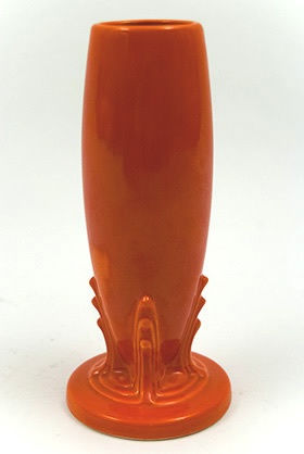 Vintage Fiestaware Bud Vase in Original Original Red Glaze For Sale Vintage Fiestaware Bud Vase in Original Original Red Glaze For Sale