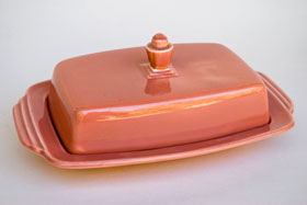 Vintage Harlequin Pottery For Sale: Fiestaware Vintage Rose: Homer Laughlin: Rare Butter Dish
Vintage Harlequin Pottery For Sale: Fiestaware Vintage Rose: Homer Laughlin: Rare Butter Dish