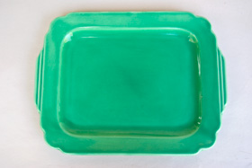 Riviera Pottery Batter Tray in Original Green Glaze for Sale
      