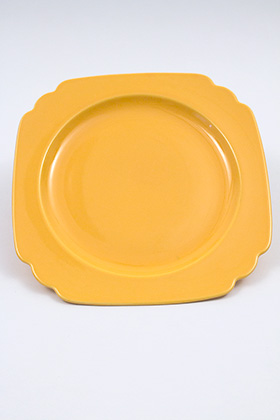 Vintage Riviera Pottery Nine Inch Luncheon Plate in Original Yellow Glaze