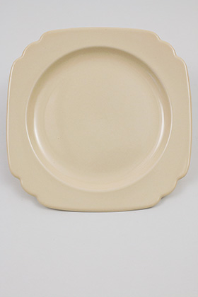 Vintage Riviera Pottery Nine Inch Luncheon Plate in Original Ivory Vellum Glaze