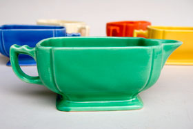 Riviera Pottery for Sale: Original Green Sauce Boat from vintagefiestaware.com
Riviera Pottery for Sale: Original Green Sauce Boat from vintagefiestaware.com