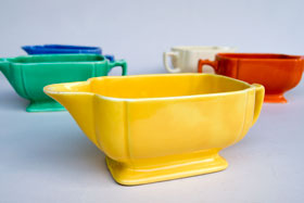  Riviera Pottery for Sale: Original Yellow Sauce Boat from vintagefiestaware.com
      