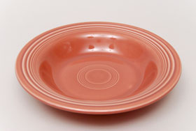 Vintage Fiesta 50s Color Rose Deep Plate: Hard to Find Go-Along Fiestaware Pottery For Sale