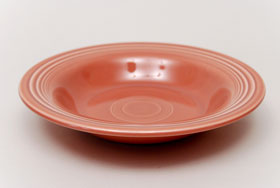 Vintage Fiesta 50s Color Rose Deep Plate: Hard to Find Go-Along Fiestaware Pottery For Sale