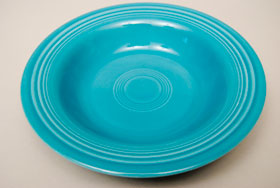 Vintage Fiesta Turquoise Deep Plate: Fiestaware Pottery For Sale Vintage Fiesta Turquoise Deep Plate: Fiestaware Pottery For Sale