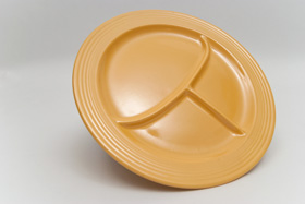 VIntage Fiestaware, Original Yellow 12 inch Divided Compartment Plate, Rare Pottery For Sale