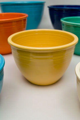 Vintage Fiestaware Nesting Bowl in Original Yellow Glaze For Sale Vintage Fiestaware Nesting Bowl in Original Yellow Glaze For Sale