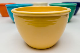 Vintage Fiestaware Nesting Bowl in Original Yellow Glaze For Sale Vintage Fiestaware Nesting Bowl in Original Yellow Glaze For Sale