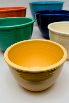 Vintage Fiestaware Nesting Bowl in Original Yellow Glaze For Sale Vintage Fiestaware Nesting Bowl in Original Yellow Glaze For Sale