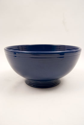 Cobalt BLue Vintage Fiestaware Large Footed Salad Bowl For Sale