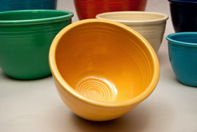 Ivory Vintage Fiesta Number 2 Yellow Nesting Bowl For Sale Ivory Vintage Fiesta Number 2 Yellow Nesting Bowl For Sale
