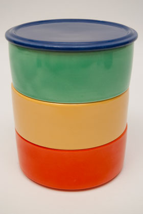 Kitchen Kraft Stacking Refigerator Set: Hard to Find Go-Along Fiestaware Pottery For Sale Kitchen Kraft Stacking Refigerator Set: Hard to Find Go-Along Fiestaware Pottery For Sale