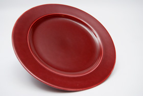 Vintage Harlequin Pottery Maroon Salad Plate For Sale
Vintage Harlequin Pottery Maroon Salad Plate For Sale