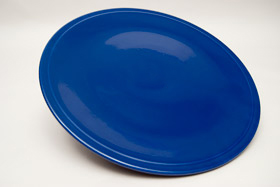 Kitchen Kraft Cake Plate in Original Cobalt: Hard to Find Go-Along Fiestaware Pottery For Sale

