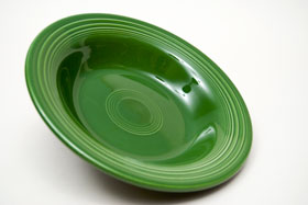 Vintage Fiesta 50s Color Forest Green Deep Plate: Hard to Find Go-Along Fiestaware Pottery For Sale Vintage Fiesta 50s Color Forest Green Deep Plate: Hard to Find Go-Along Fiestaware Pottery For Sale