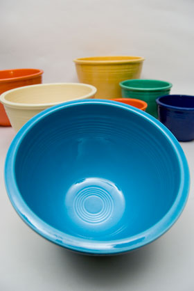 Vintage Fiesta Nesting Bowl Number Four in Turquoise For Sale Vintage Fiesta Nesting Bowl Number Four in Turquoise For Sale