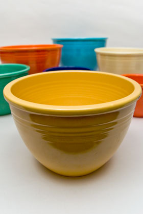 Vintage Fiesta Nesting Bowl Number Four in Yellow For Sale Vintage Fiesta Nesting Bowl Number Four in Yellow For Sale