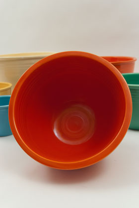 Vintage Fiesta Nesting Bowl Number Five in Radioactive Red For Sale Vintage Fiesta Nesting Bowl Number Five in Radioactive Red For Sale