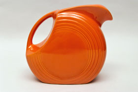 Vintage Fiestaware Disk Water Pitcher in Original Radioactive Red Glaze For Sale Vintage Fiestaware Disk Water Pitcher in Original Radioactive Red Glaze For Sale