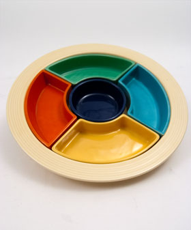 Fiesta Relish Tray: Complete, Original Six Colors Fiestaware Lazy Susan Fiesta Relish Tray: Complete, Original Six Colors Fiestaware Lazy Susan