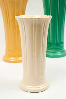 Vintage Fiesta 8 inch Original Ivory Fiestaware Pottery Vase
