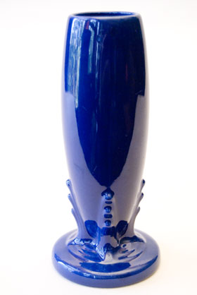Vintage Fiestaware Bud Vase in Original Cobalt Blue Glaze For Sale Vintage Fiestaware Bud Vase in Original Cobalt Blue Glaze For Sale