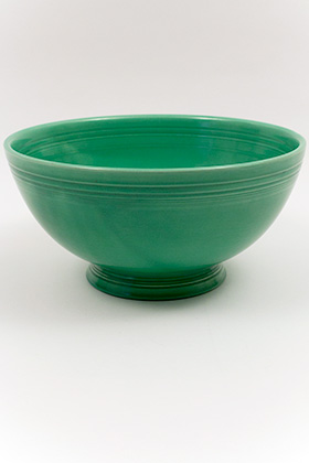 Original Green Vintage Fiestaware Large Footed Salad Bowl For Sale Original Green Vintage Fiestaware Large Footed Salad Bowl For Sale
