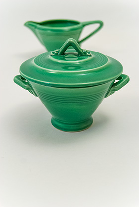 Harlequin Pottery Sugar Creamer Set Original Forest Green Glaze