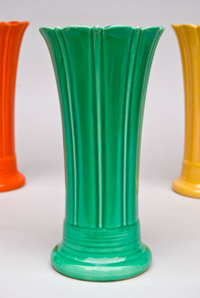 Vintage Fiesta 10 inch Original Green  Fiestaware Pottery Vase: Gift, Rare, Hard to Find, Buy Onlline Now, American Antique Pottery