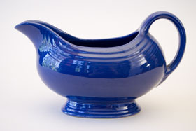 Vintage Fiestaware Sauce Boat in Original Cobalt Blue Glaze For Sale