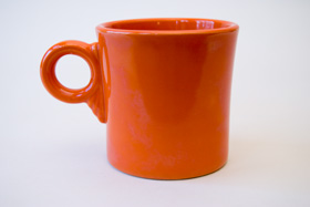 Vintage Fiestaware Tom and Jerry Mug in Original Radioactive Red Glaze For Sale Vintage Fiestaware Tom and Jerry Mug in Original Radioactive Red Glaze For Sale