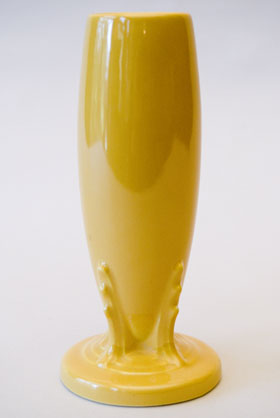 Vintage Fiestaware Bud Vase in Original Yellow Glaze For Sale