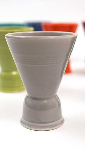 Vintage Harlequin Double Egg Cup in Maroon: Homer Laughlin Dinnerware 30s 40s American Solid Color Art Deco