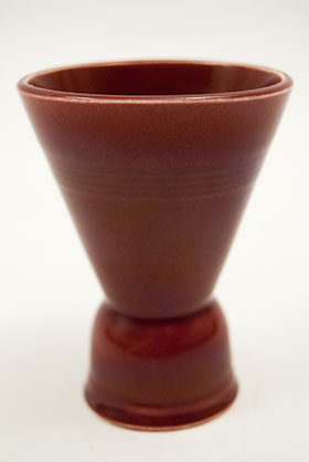 Vintage Harlequin Double Egg Cup in Maroon: Homer Laughlin Dinnerware 30s 40s American Solid Color Art Deco